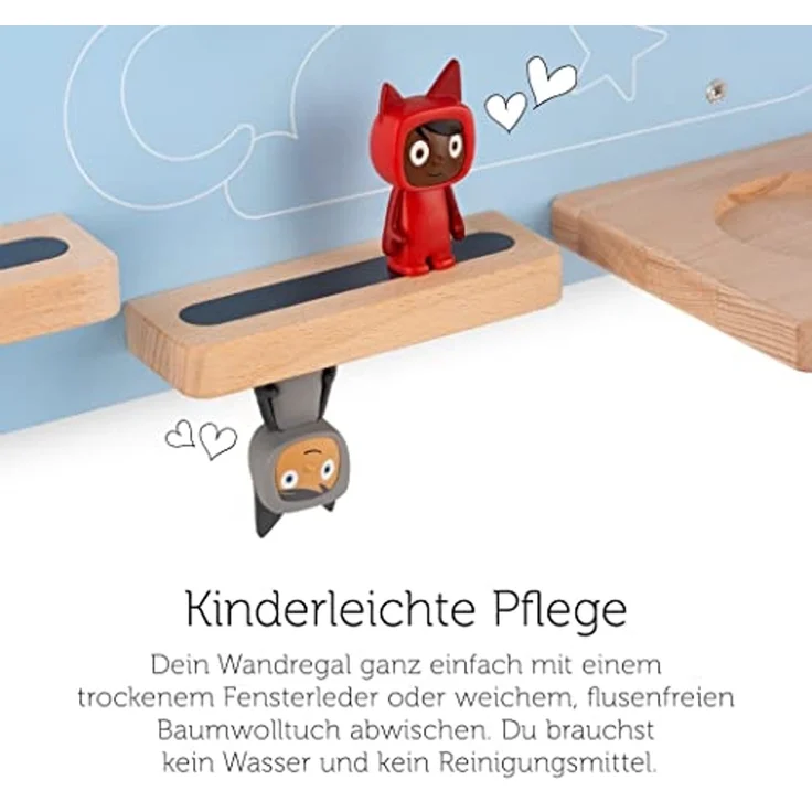 Tonies Toniebox Regal Wandregal - Hinter dem Regenbogen, Feenrosa, Massivholz, Buche – Bild 7