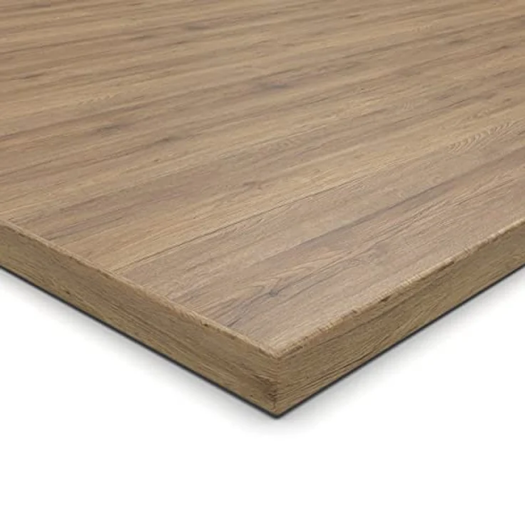 AUPROTEC Tischplatte 28mm Eiche Sanremo Classic 180x80 cm I Spanplatte mit 1mm ABS Kante & PU-Verleimung I melaminharzbeschichtet I elegant & wasserabweisend – Bild 6