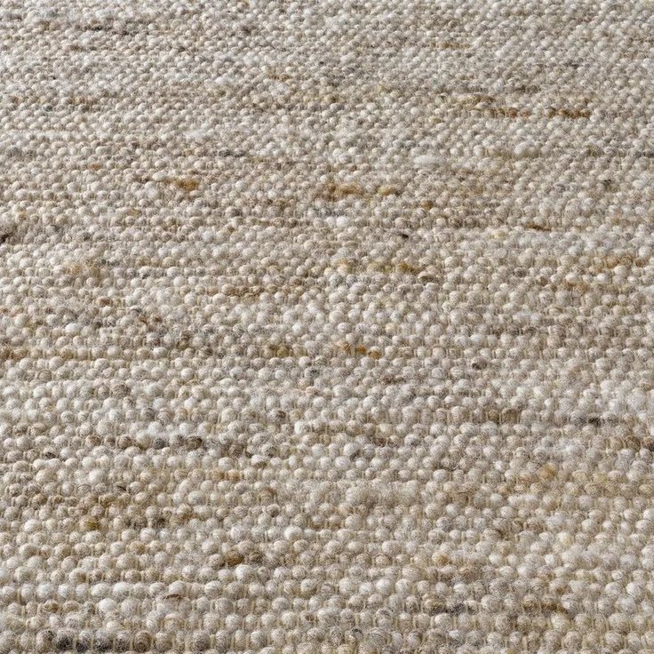 TaraCarpet Wollteppich TaraCarpet Handwebteppich Malmoe, rechteckig, Höhe: 10 mm, Schurwolle Webteppich sand meliert Wohnzimmer Schlafzimmer 070x130 – Bild 2