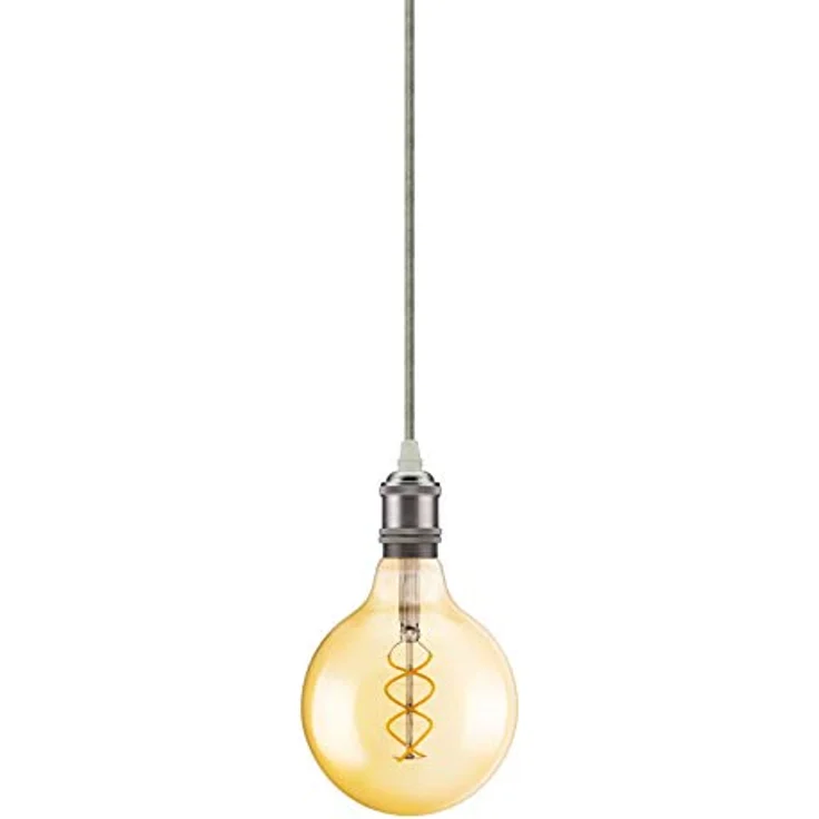 TRANGO Pendelleuchte, 9000W moderne E27 Lampenaufhängung *JACOB* Hängeleuchte I Hängelampe I Deckenbeleuchtung I Lampenfassung I Lampen-Aufhängung in Weiß, inkl. Schraubring & ca. 110cm Textilkabel, industriell Pendellampe – Bild 5