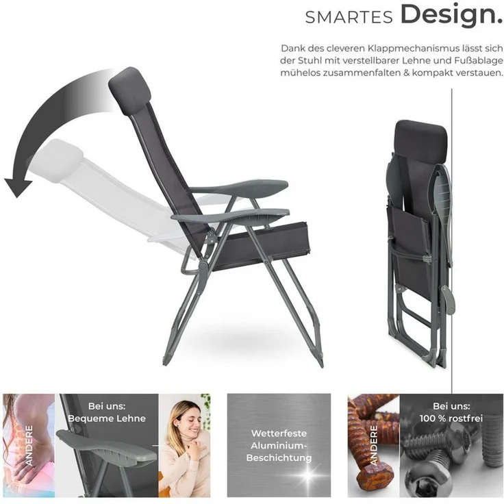 tectake Gartenstuhl 4er Set Gartenstuhl (4er Set, 4 St), klappbar – Bild 2
