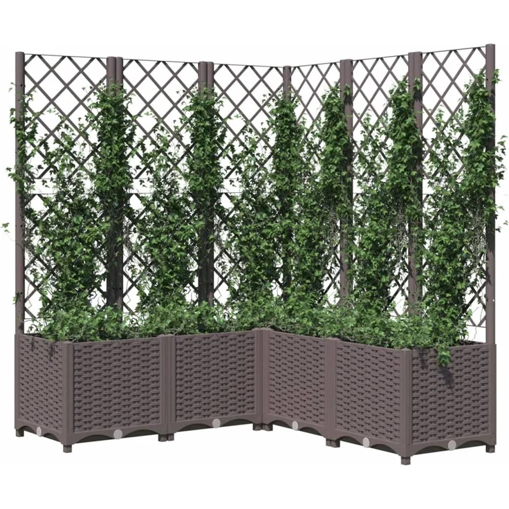 vidaXL Pflanzkübel mit Rankgitter Braun 120x120x136 cm PP 318267 – Bild 2