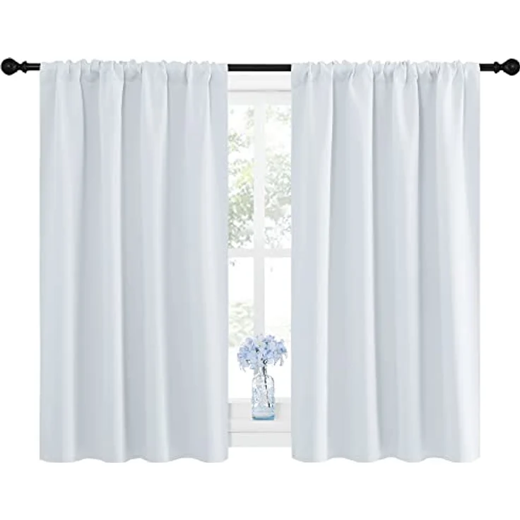NICETOWN Rod Pocket Vorhänge 4263 84 Modern 42" W X 45" L *Greyish White – Bild 2