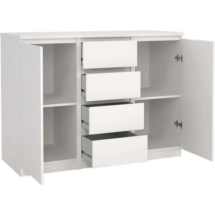 Home affaire Kommode Naia - 4 Schubladen & 2 Türen, grifflose Front, Made in Denmark (Breite: 121 cm, in mehreren Farben), Sideboard, skandinavisches & modernes Design mit viel Stauraum – Bild 4