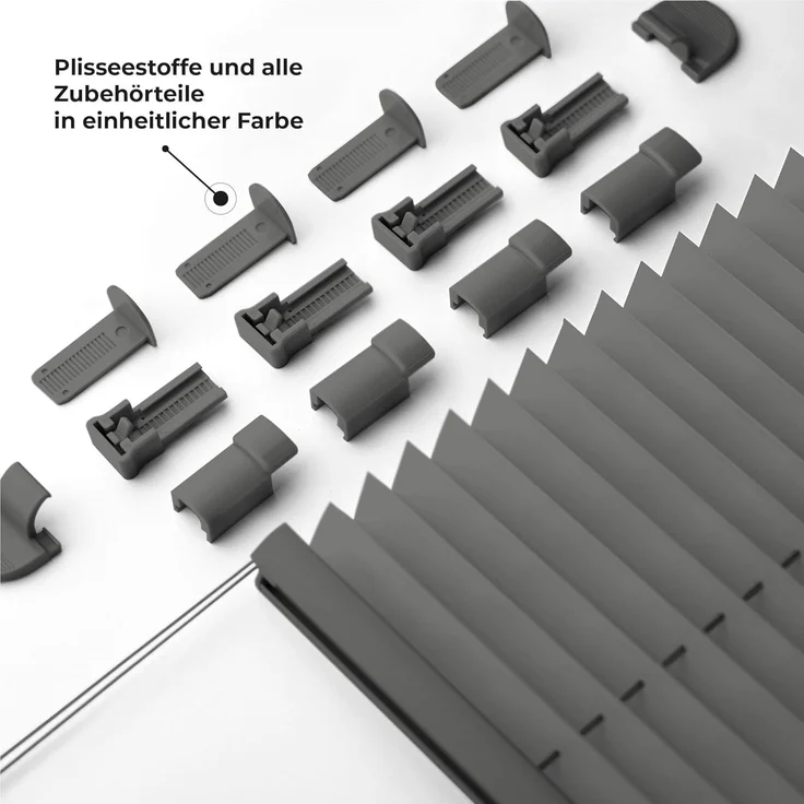 Sonello Plissee Klemmfix ohne Bohren 45x200 cm Anthrazit Faltrollo Plisseerollo Jalousie für Tür & Fenster Blickdicht Sichtschutz Sonnenschutz Fertifplissee Rollo – Bild 2