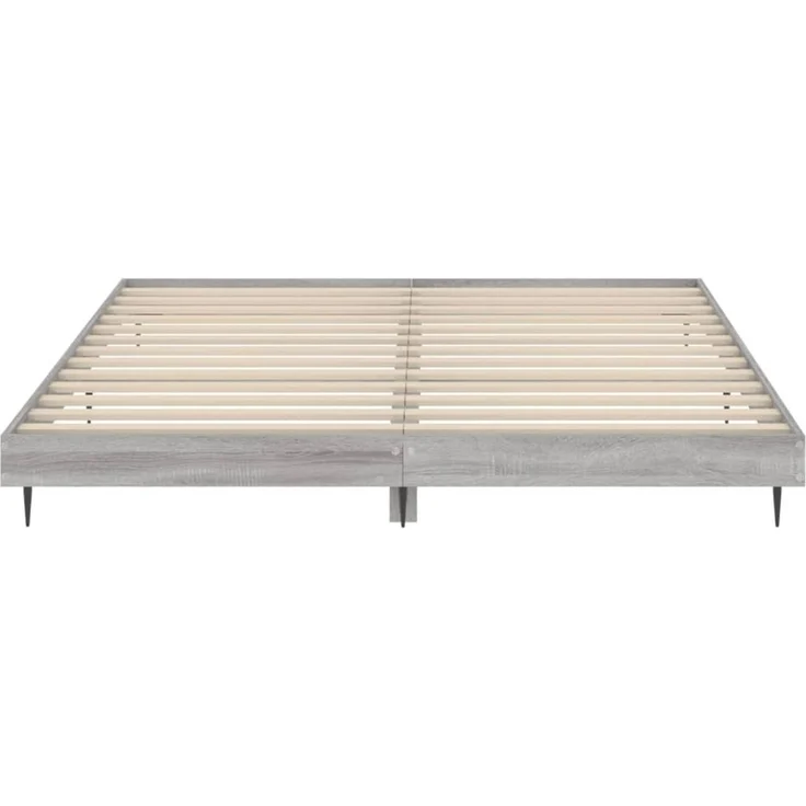 Doppelbett, Bettgestell Modernen ohne Matratze Grau Sonoma 160x200 cm Holzwerkstoff d2433e – Bild 6