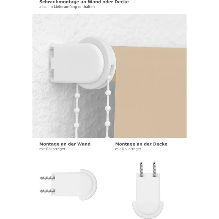 Lysel Outlet - Basisrollo Tageslicht Apricot, (B x H) 122.50x175 cm in beige/apricot – Bild 3