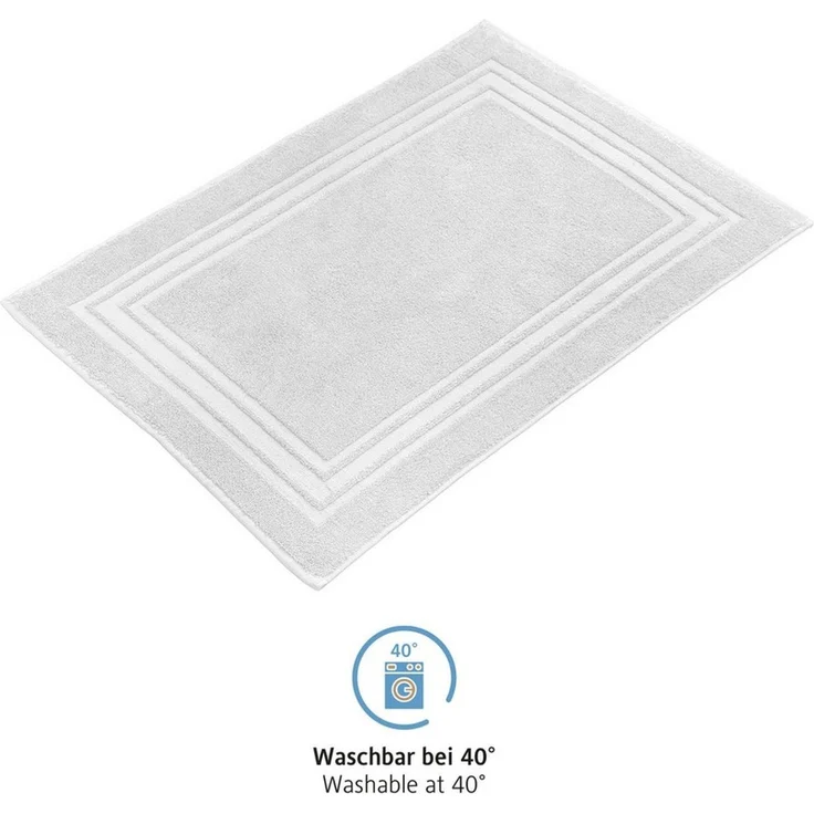Komfortec Badvorleger Set 2 Teilig, Frottee Duschvorleger, Waschbar Duschmatte & Badteppich, 600 g/m² &100% Baumwolle, Saugfähig & Schnelltrocknend, 50x70 cm, Silber Grau/Weiß – Bild 3