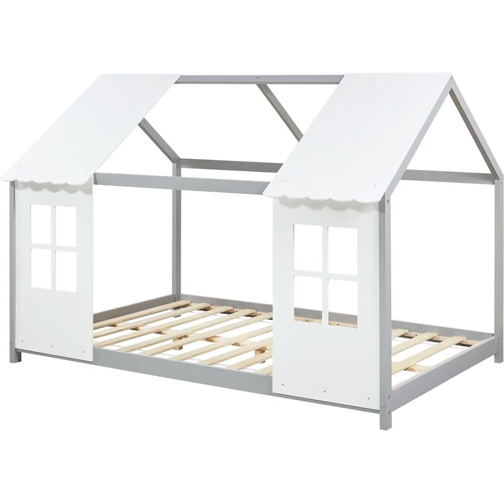 Halboffenes Kinderbett Tostedt 140x200cm Grau/Weiß [en. casa] – Bild 3