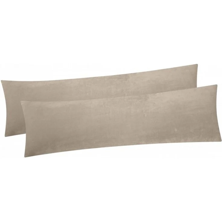 Heubergshop Seitenschläferkissenbezug, (2 Stück), 40x145cm, Fleece Winter flauschig weich warm Set Bezug (2x-Beige) – Bild 3
