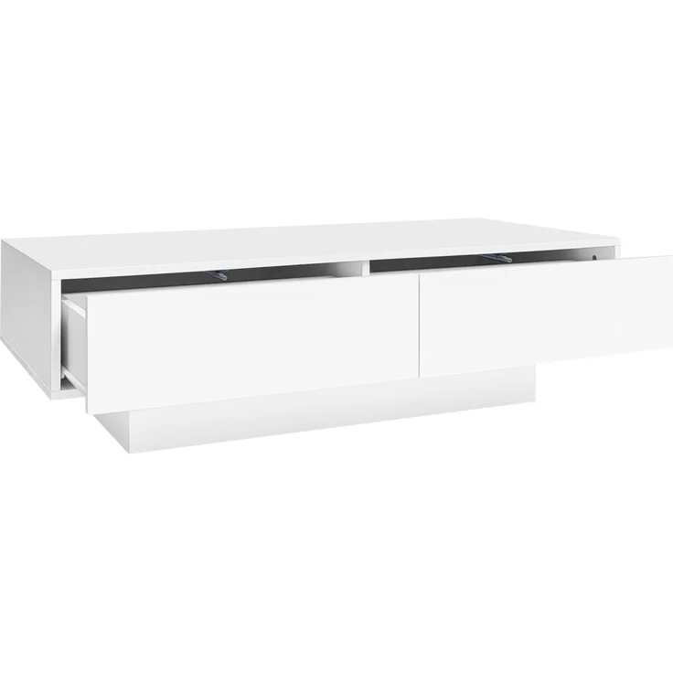 Merax Moderner Hochglanz Couchtisch in Weiß, 115 x 55 x 34 cm, mit 2 Schubladen, LED-Beleuchtung und 30 kg Tragkraft – Eleganter Wohnzimmertisch – Bild 9
