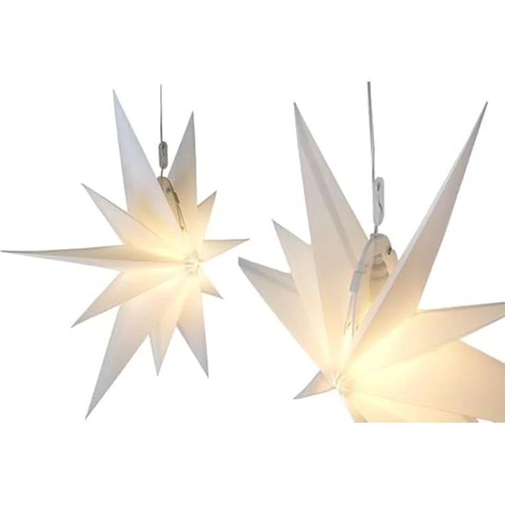 Gartenpirat 2D Leuchtender Weihnachtsstern weiß Ø 50 cm mit 11 Zacken Timer-Funktion Faltstern mit LED-Birne warmweiß Weihnachtsdeko außen innen – Bild 5