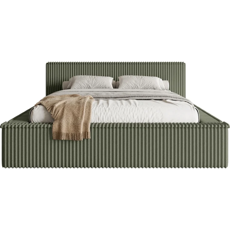 Selsey 'Affolio' Polsterbett mit Breitcord-Bezug und Stauraum, khaki, 140x200 cm – Bild 6