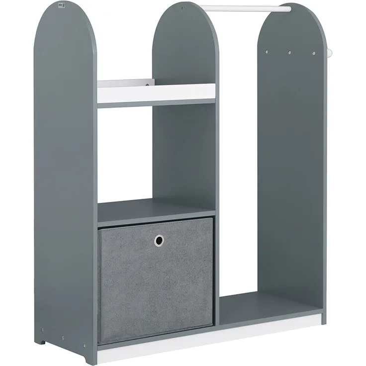 SoBuy KMB40-HG Kinderschrank, MDF, Lackiert, Dunkelgrau, 97 x 108 x 35 cm