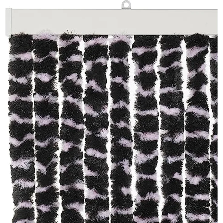 Moritz Flauschvorhang aus Chenille 56 x 185 cm pink schwarz gestreift Türvorhang als Fliegenschutz Insektenschutz für Camping Wohnwagen – Bild 4