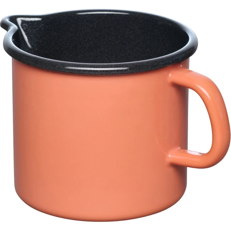 RIESS 0040-001 Schnabeltopf 12 cm, 1 L, Emaille, Nouvelle Pur, Mango / Milchtopf – Bild 2