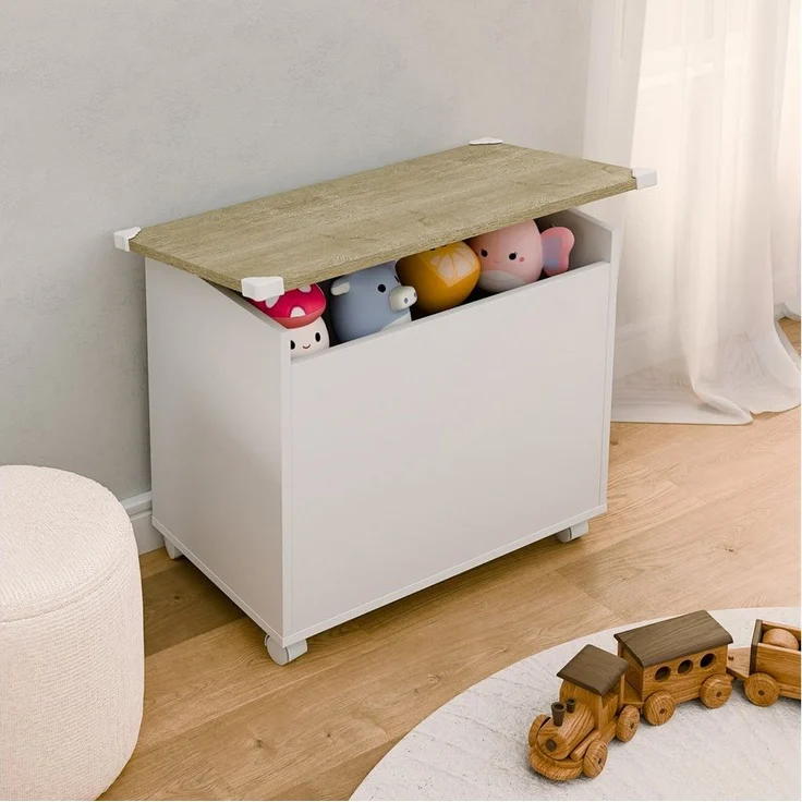 VCM Sitzbank Bosula 921059 Weiß / Honig-Eiche H. 54 x B. 68 x T. 39 cm – Bild 2