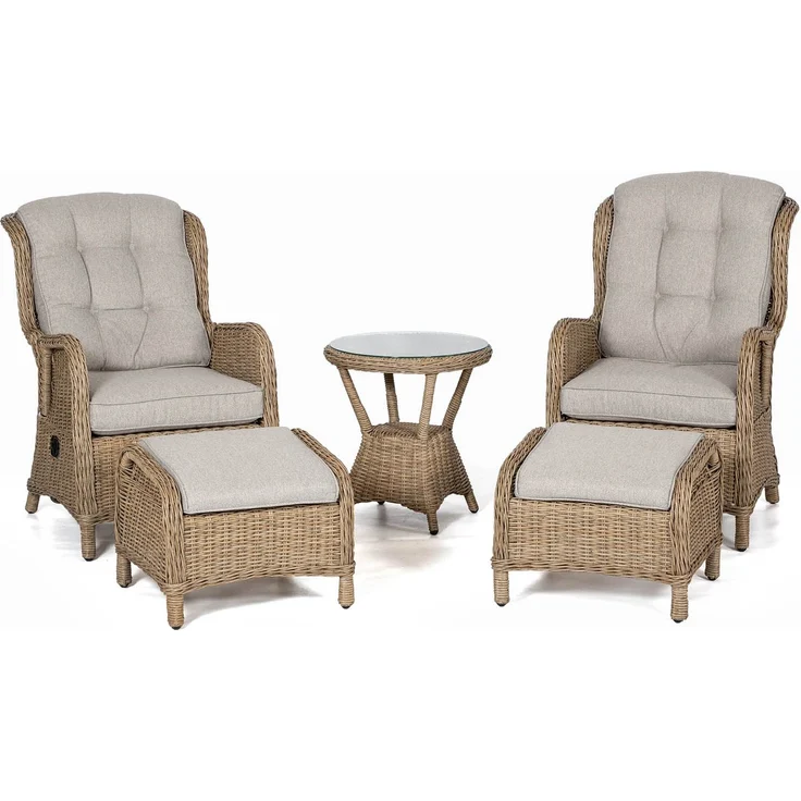 osoltus Sandy Beach Set Alu Korbsessel Ohrensessel verstellbar 5 tlg – Bild 2