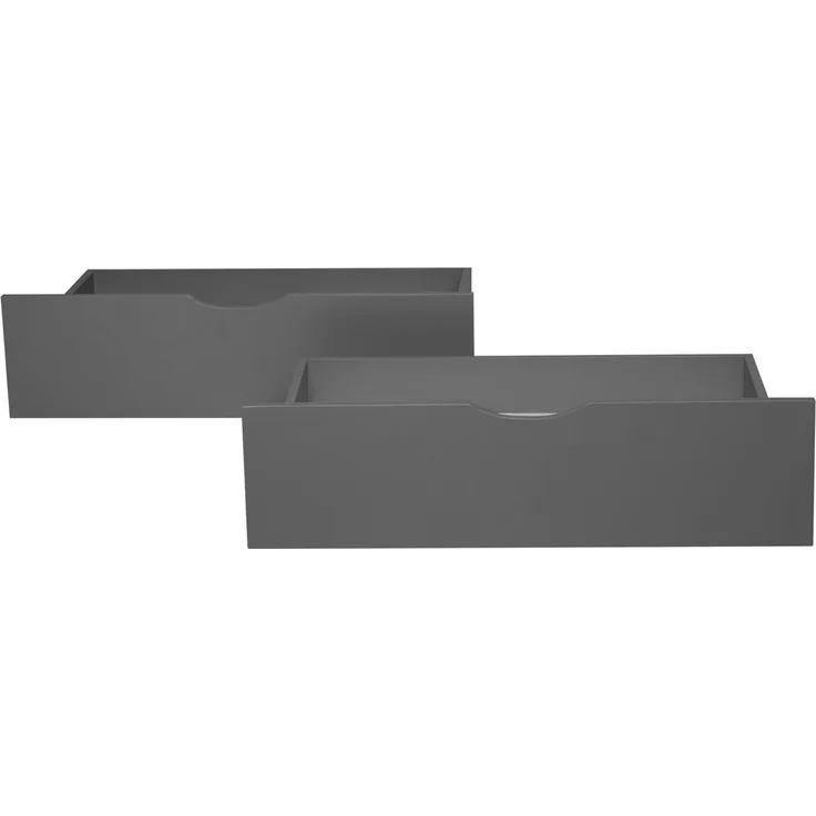 Bettkasten 2er Set Holz Aufbewahrung mit Rollen Bettschublade Bett Auszug Schublade Box Grau