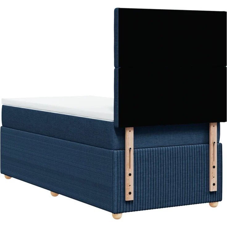 vidaXL Boxspringbett mit Matratze Blau 90x200 cm Stoff 3294259 – Bild 8