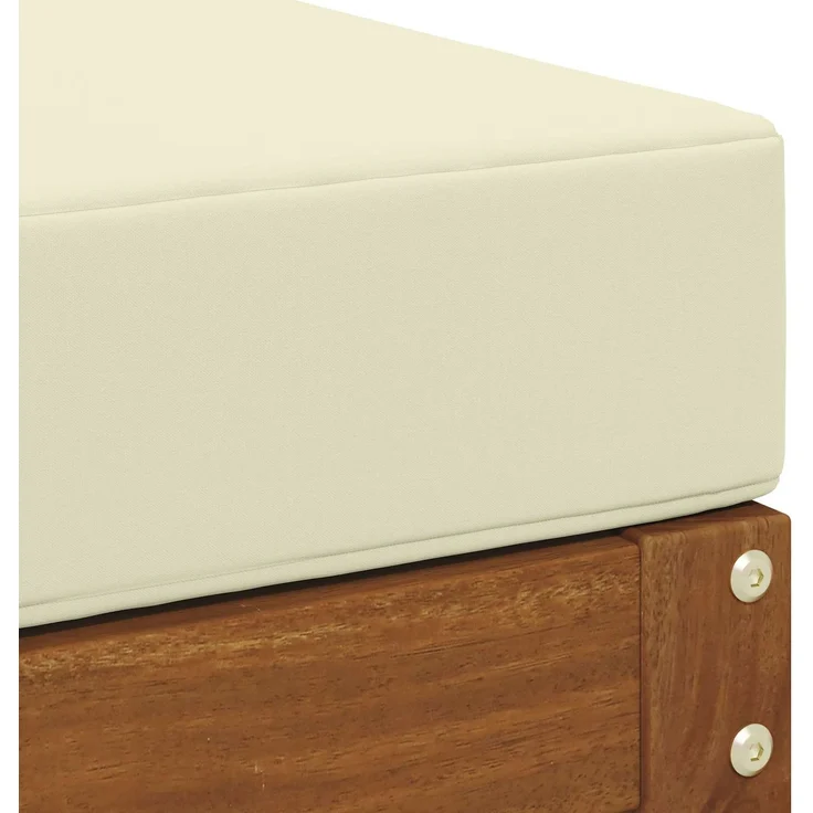 vidaXL Outdoor-Fußhocker Massivholz Akazie Natur und Creme 900527 – Bild 6