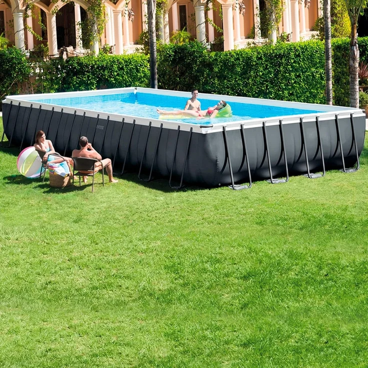 Intex 'Frame Pool Set Ultra Quadra XTR', 975 x 488 x 132 cm, mit Salzwassersystem, grau – Bild 2