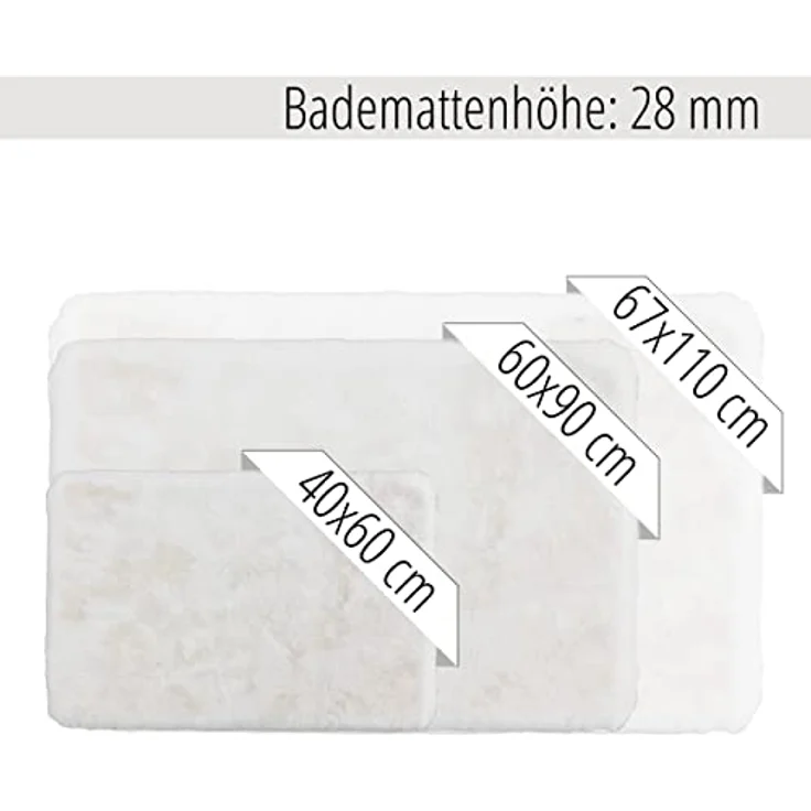 Schöner Wohnen Kollektion Badteppich 'Bali', weiß, pflegeleicht, waschbar bei 30°C, rutschhemmend, 60 x 90 cm – Bild 7
