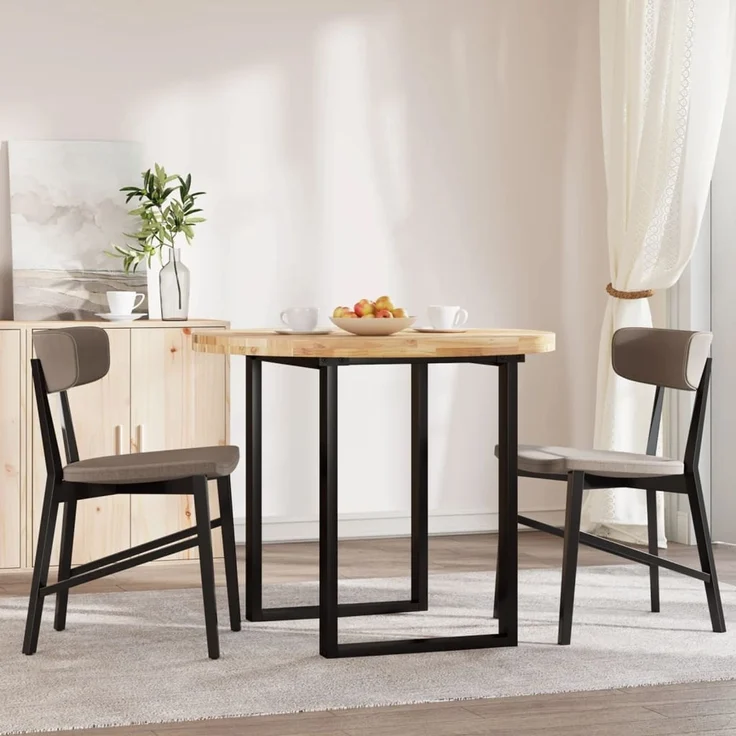 vidaXL Tischplatte Rund Ø90x4 cm Massivholz Akazie 4008693 – Bild 3
