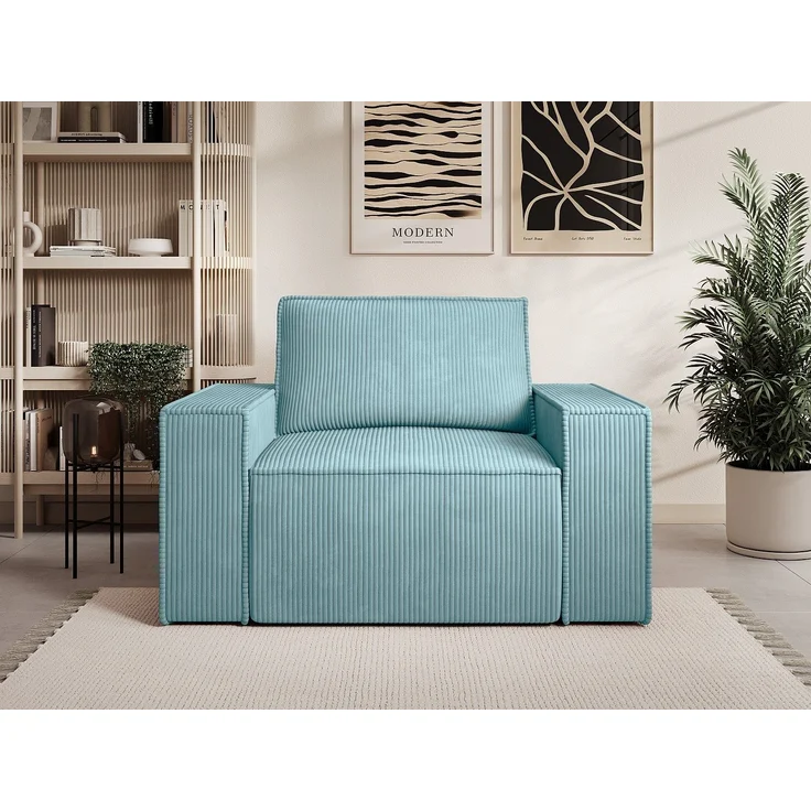 Vente-unique - AMELIA - Sessel mit gerader Rückenlehne - Plastik - Kunststoff (PVC) - Türkisblau - 120 x 86 x 85 cm – Bild 6