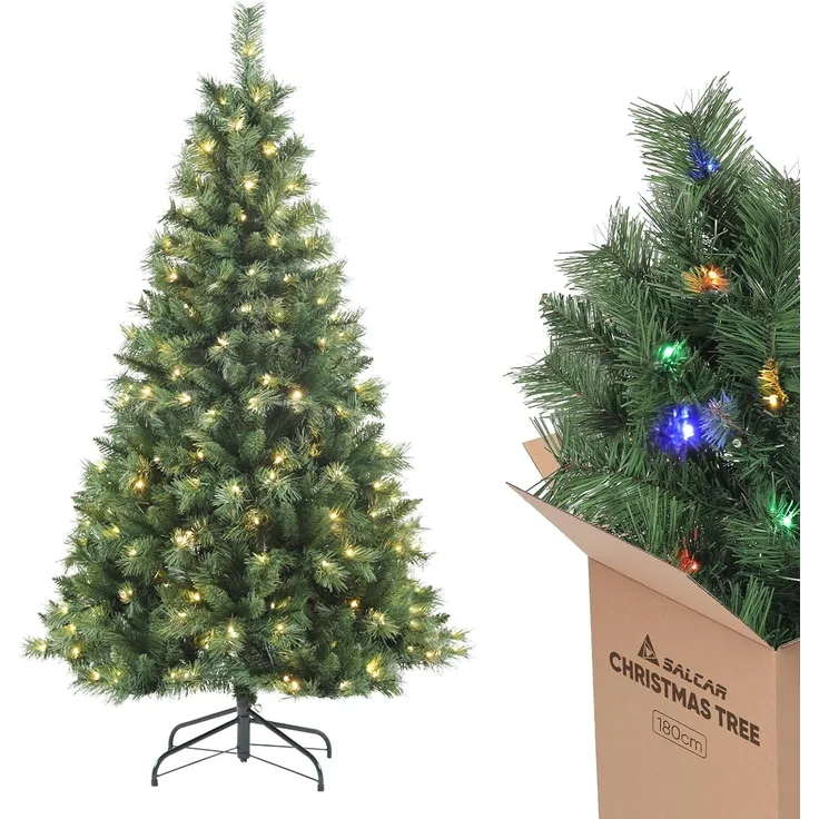 SALCAR Künstlicher Weihnachtsbaum 180 cm mit Beleuchtung