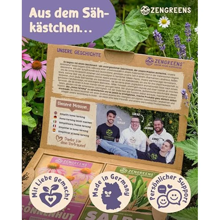 ZenGreens® - Bio Heil- und Teekräutersamen im 20er Set - 20 Heil- und Tee Kräuter Samen für den einfachen Anbau im Garten, Balkon oder Hochbeet - Pflanzensamen - Saatgut – Bild 6