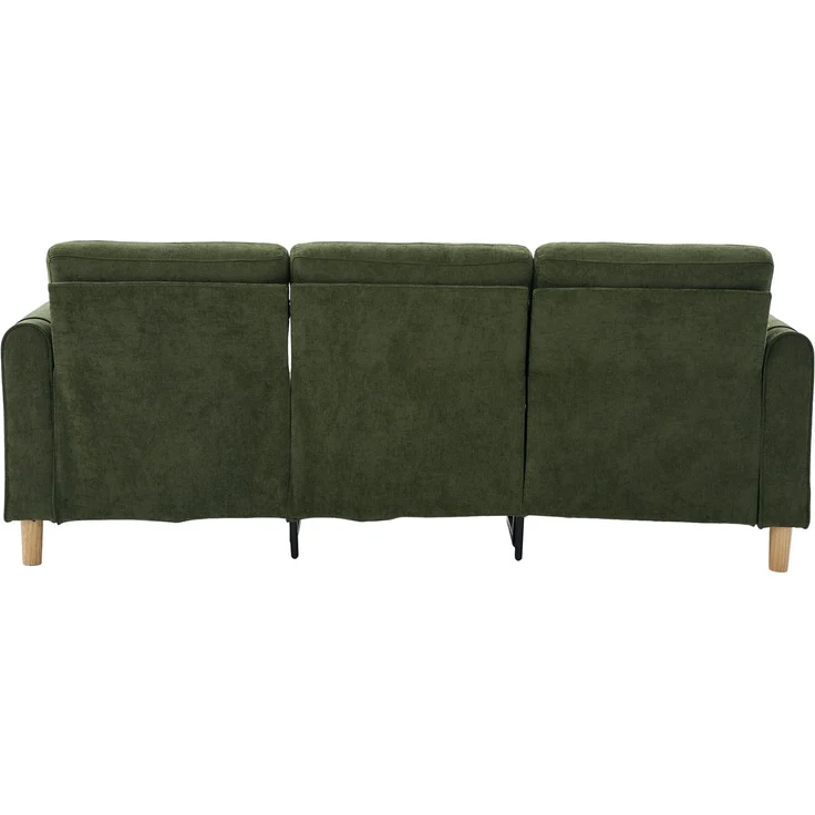 DESVIAE Sofa 3-Sitzer mit Stauraumhocker und Seitentaschen 201x77x86 cm Chenille Grün – Bild 9