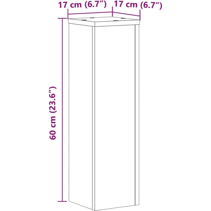 vidaXL Pflanzenständer 2 Stk. Schwarz 17x17x60 cm Holzwerkstoff 852934 – Bild 10