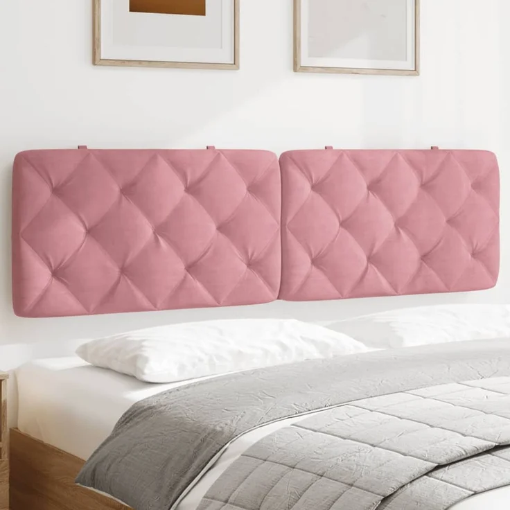 vidaXL Kopfteil-Kissen Rosa 180 cm Samt 374744 – Bild 1