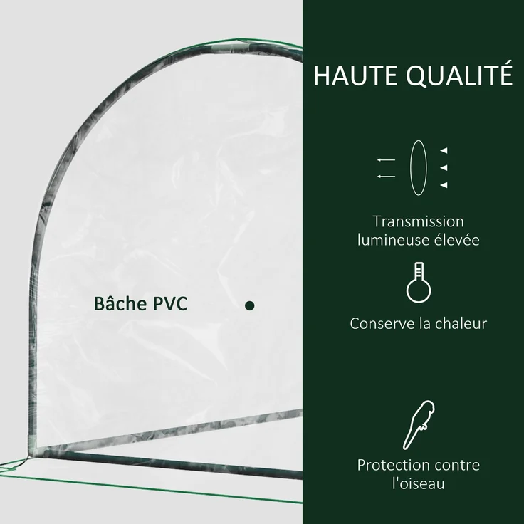 MELAYR, Mini-Gewächshaus für Tomaten, Abmessungen 2 m x 1 m x 0,8 m, mit Reißverschlusstür, Transparent – Bild 6
