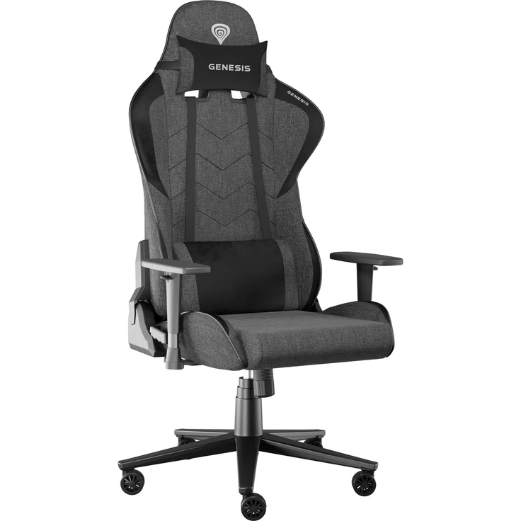 Genesis Nitro 550 G2 Szary (NFG-2112), Gaming Stuhl mit verstellbarer Rückenlehne und atmungsaktivem Gewebe, grau