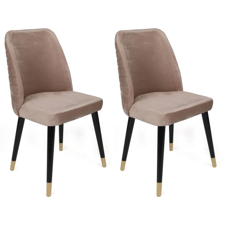 Skye Decor 'Hugo-364 V4' Stuhlset (4-teilig), Beige / Schwarz, 50 x 90 x 49 cm – Bild 2