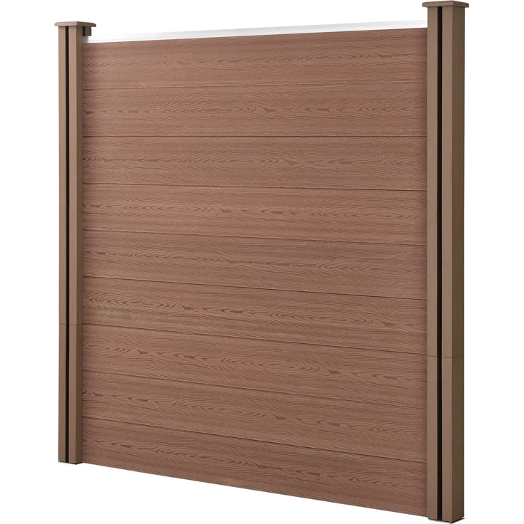 Gartenzaun Getafe WPC mit Pfosten 183x531 cm Braun neu. holz – Bild 2