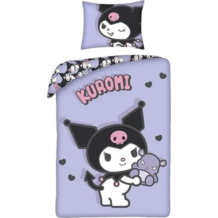 Hello Kitty Bettwäsche Set aus Mikrofaser Bettdeckenbezug 140 × 200 cm mit 70 × 90 cm Kissenbezug – Bild 2