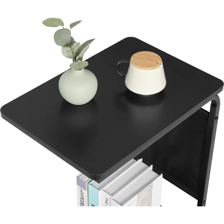 Woltu Beistelltisch (1-St), C-Form, auf Rollen, mit Stauraum, für Bett Sofa – Bild 8