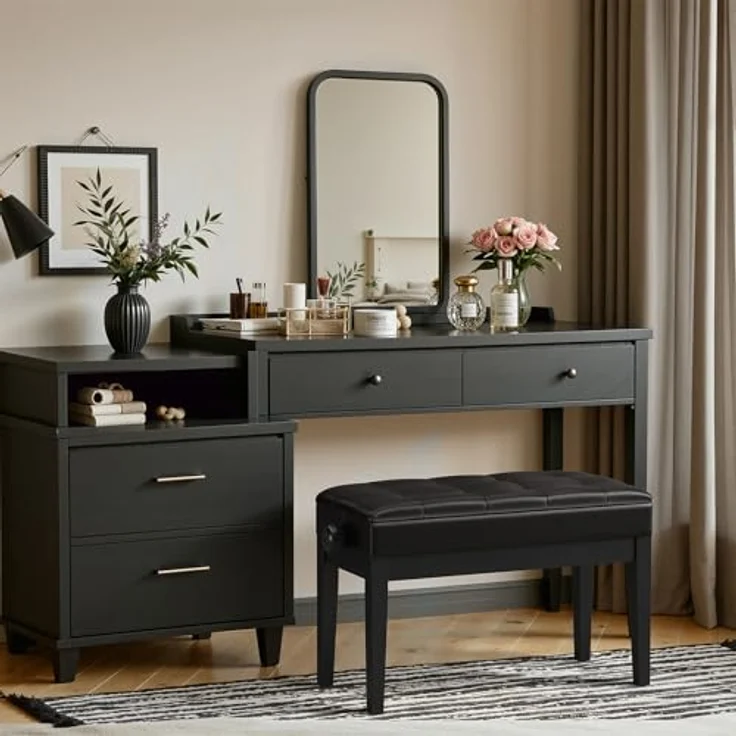 Clevich Klavierhocker Höhenverstellbar 48-58CM, Pianobank mit Stauraum 73× 34× 48cm, Klavierbank mit PU Lederkissen, Klavierstuhl Heavy Duty, Tastatur Piano Bench bis 200KG Belastbar, Schwarz – Bild 6