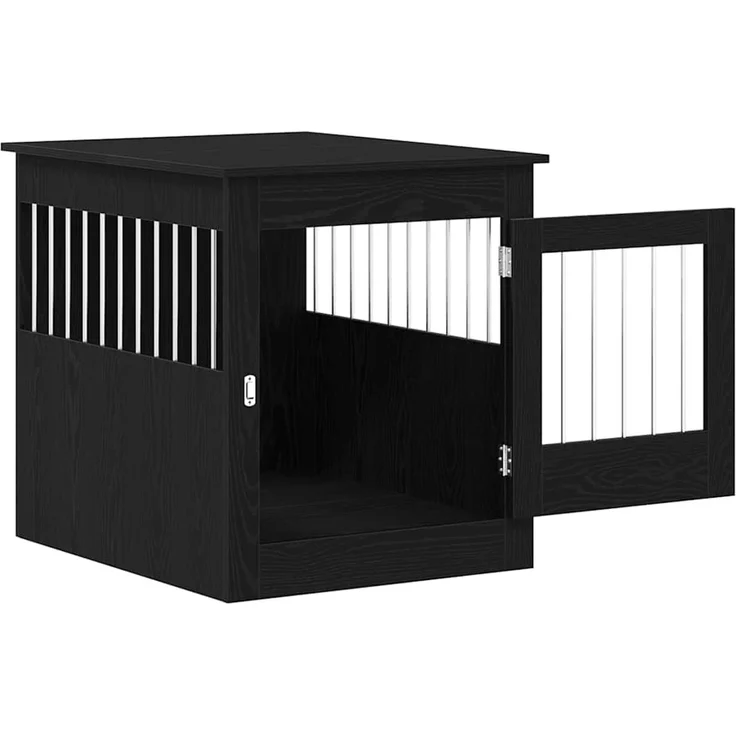 vidaXL Hundebox Möbel Schwarze Eiche 64,5x80x71 cm Holzwerkstoff 862177 – Bild 5