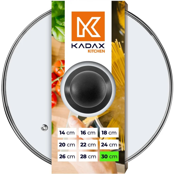 KADAX Glasdeckel-Abdeckung, 30 cm Topf, Brattopf, universell, hitzebeständig – Bild 1