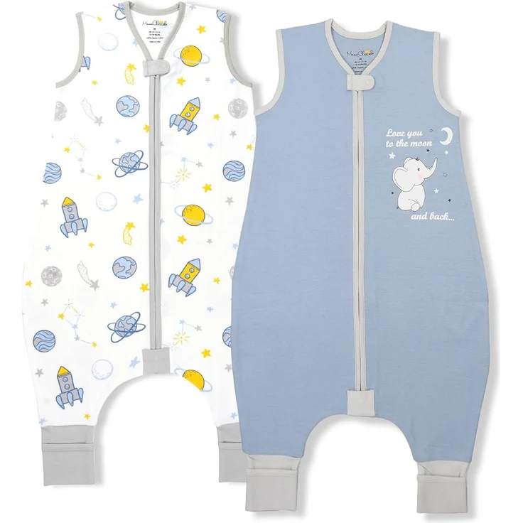 Mama Cheetah Kleinkind Schlafsack mit Füßen 3T-4T, 0,5 TOG Bio-Baumwolle Baby Wearable Decken mit Beinen, Baby-Schlafsack für Walker, Early Walker Groß – Bild 1