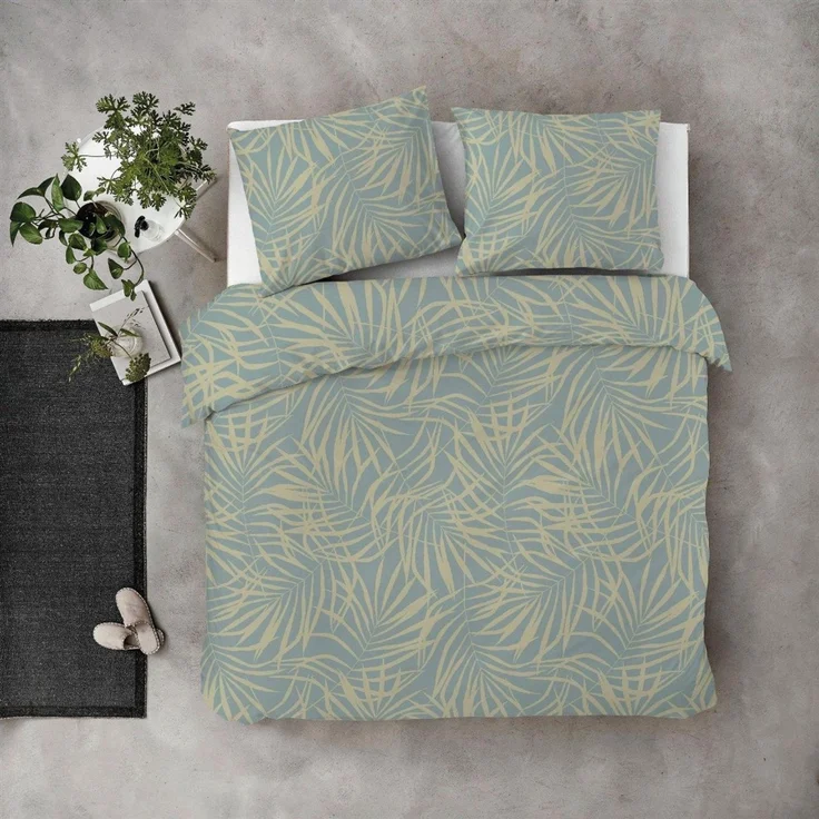 Bettwäsche-Set (155x220cm) - Byrklund Sunny Palms Jade – Bild 1