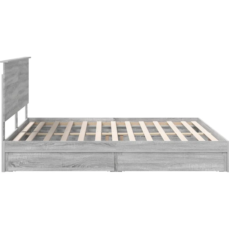vidaXL Aufbewahrungsbett Graues Sonoma 180 x 200 cm Holzwerkstoff 3411185 – Bild 8