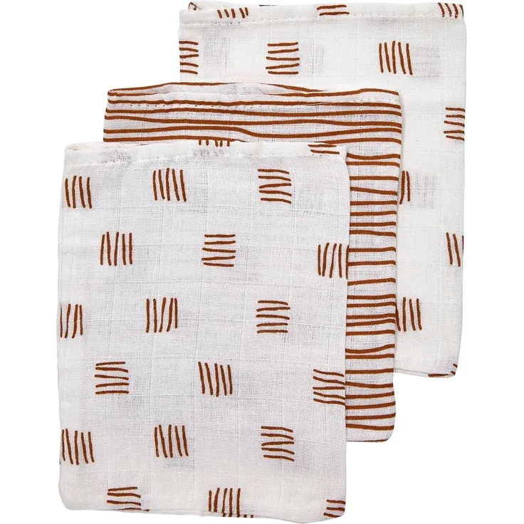 Meyco Block Stripe Waschlappen Camel 3 Stück - Bra