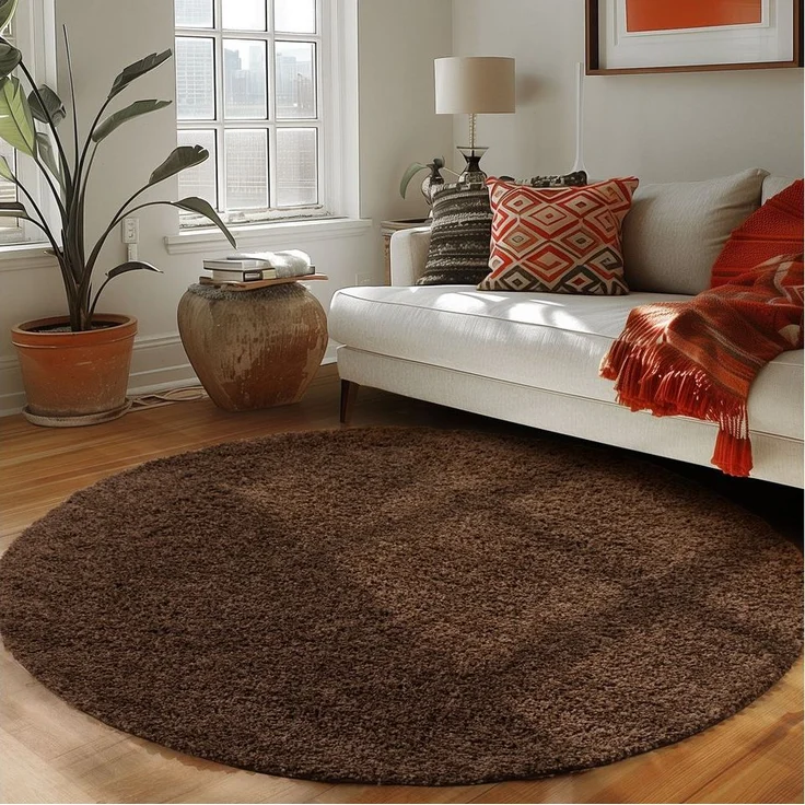 Carpettex Hochflor-Teppich Unicolor - Einfarbig, Rund, Höhe: 30 mm, Modern Kurzflor Teppich Wohnzimmer Abstrakt Design Rosa Pflegeleicht – Bild 5
