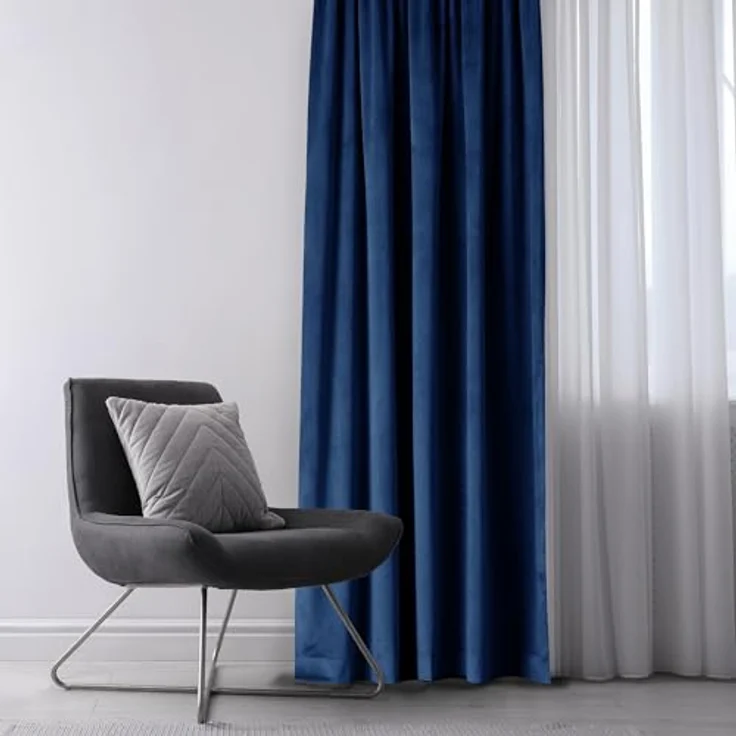 Restilo Gardine Gardine Multifunktionsband Kräuselband Vorhang Verdunkelnd Samt Textil (1 St), Kräuselband, verdunkelnd, Samt Textilien, mit Raffhalter – Bild 10