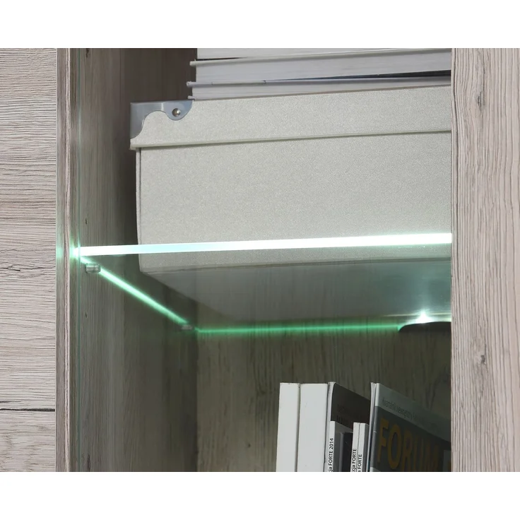 Wohnwand >BIG BANG< LED-Beleuchtung, 5 Türen, Sandeiche Dekor - 308,7x197,6x41,6cm (BxHxT) – Bild 6